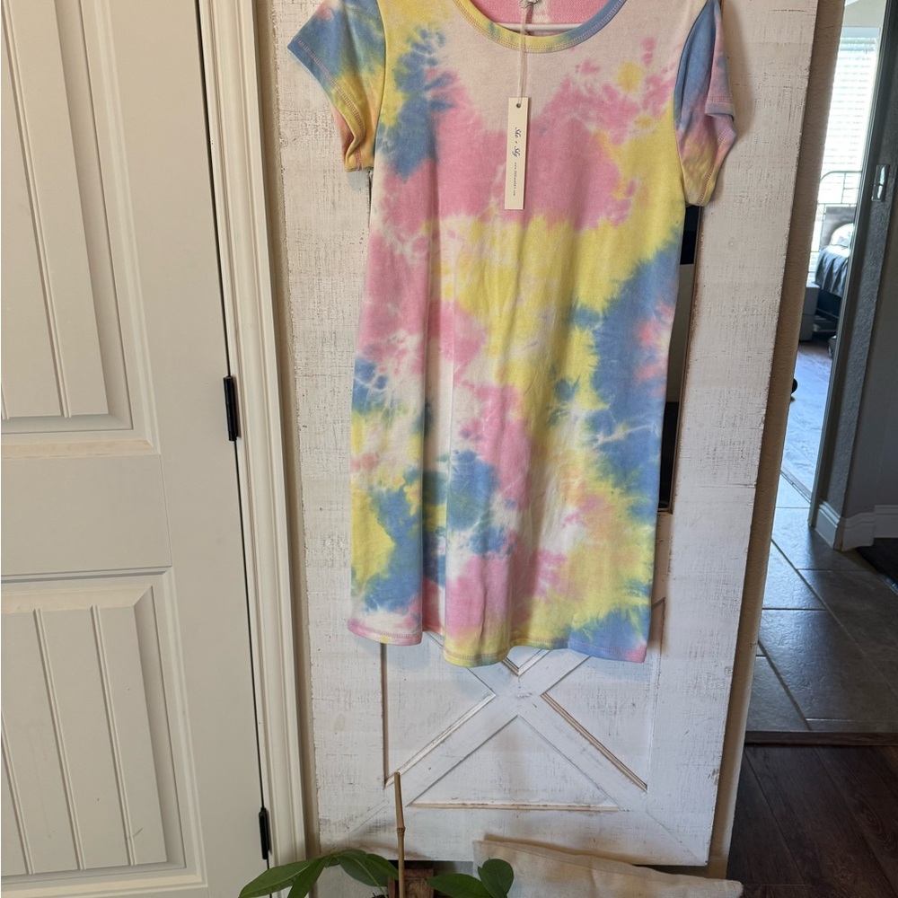 She + Sky Pastel Tie-Dye Dress